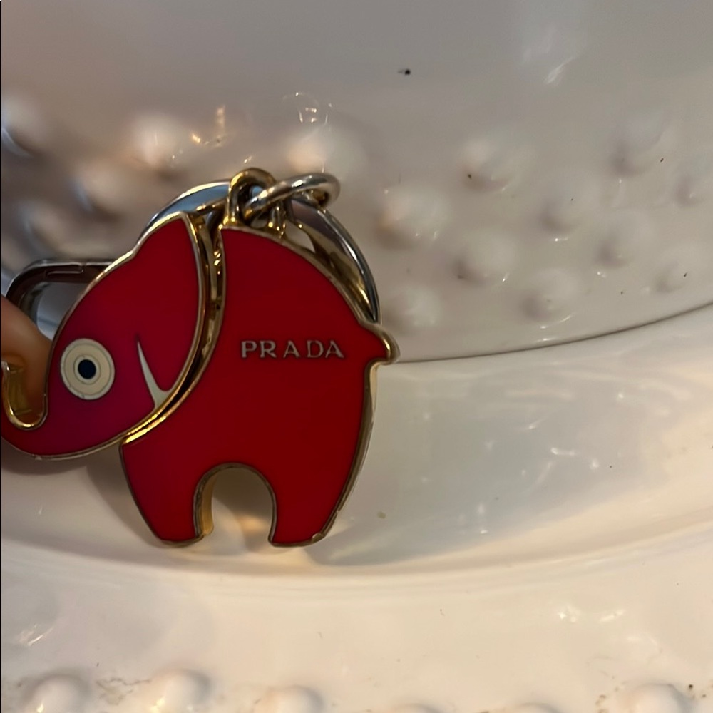 Prada Red Elephant Charm Keychain - Picture 2 of 4